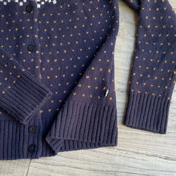 Fjällräven Women's Övik Knit Cardigan In Blue Wool Button Up Front Fair Isle SMA - Picture 10 of 16